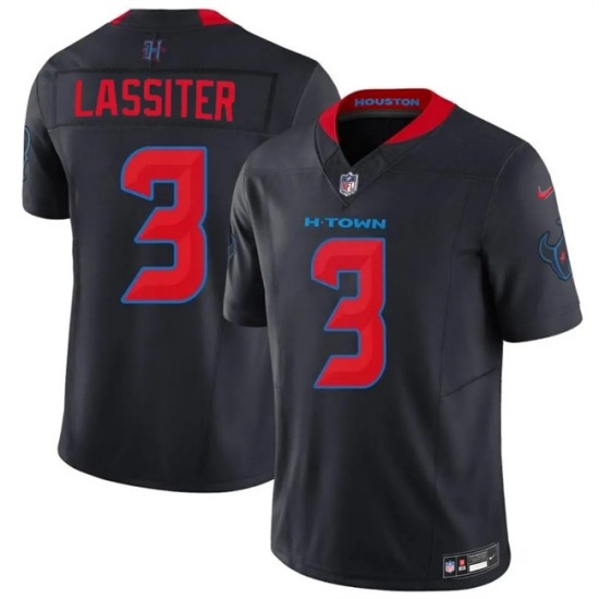 Men's Houston Texans #3 Kamari Lassiter Navy 2nd Alternate 2026 F.U.S.E. Vapor Limited Stitched Football Jersey - Ujersey