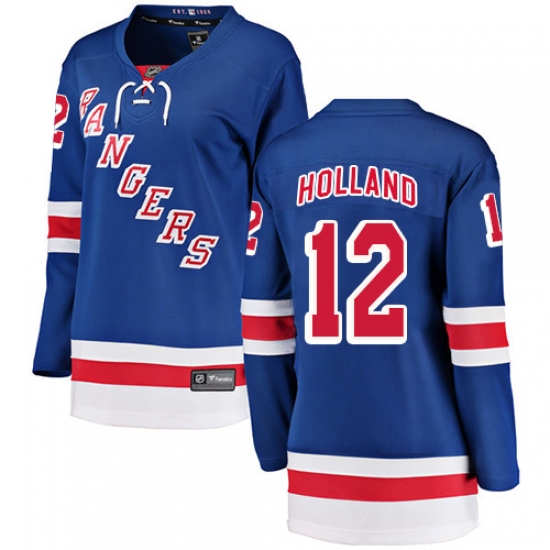 Women's New York Rangers #12 Peter Holland Fanatics Branded Royal Blue Home Breakaway NHL Jersey - Ujersey