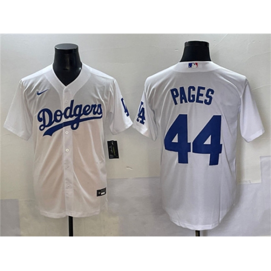 Men's Los Angeles Dodgers #44 Andy Pages White Cool Base Stitched Baseball Jersey - Ujersey