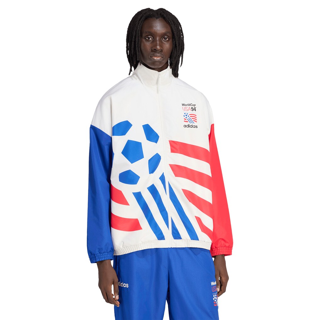 Men's USMNT adidas White 1994 World Cup Full-Zip Woven Track Jacket - Ujersey