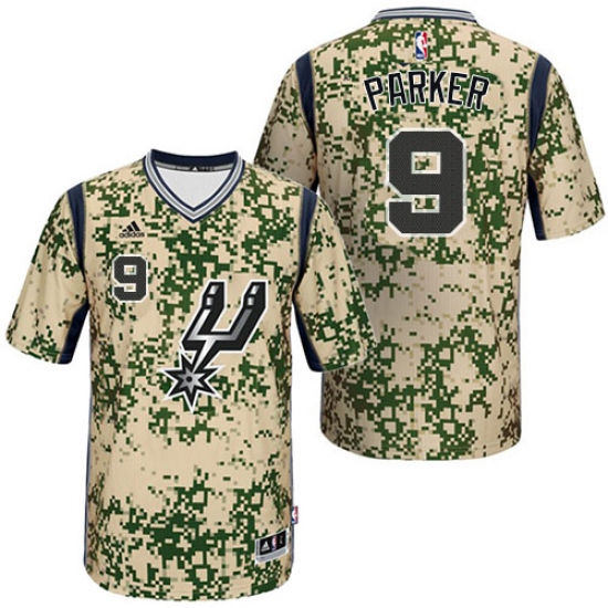 Men's Adidas San Antonio Spurs #9 Tony Parker Swingman Camo Pride NBA Jersey - Ujersey