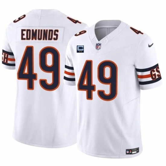 Men's Chicago Bears #49 Tremaine Edmunds White 2024 F.U.S.E. With 2-star C Vapor Untouchable Limited Football Stitched Jersey - Ujersey