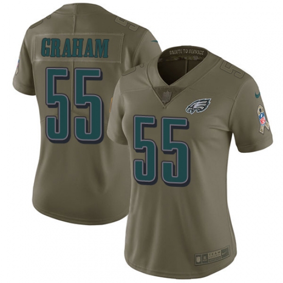 Women's Nike Philadelphia Eagles #55 Brandon Graham Limited Olive 2017 Salute to Service NFL Jersey - Ujersey