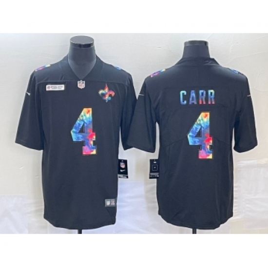 Men's New Orleans Saints #4 Derek Carr Multi-Color Black 2020 NFL Crucial Catch Vapor Untouchable Nike Limited Jersey - Ujersey