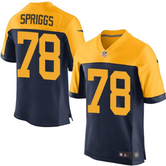 Men's Nike Green Bay Packers #78 Jason Spriggs Elite Navy Blue Alternate NFL Jersey - Ujersey