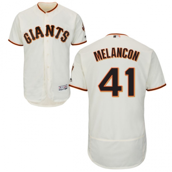Men's Majestic San Francisco Giants #41 Mark Melancon Cream Flexbase Authentic Collection MLB Jersey - Ujersey