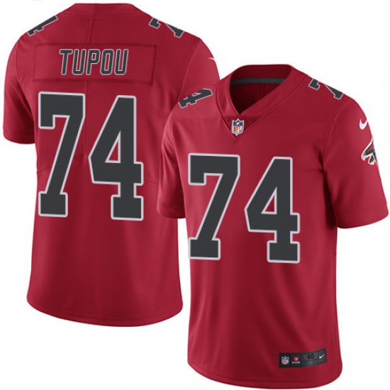 Men's Nike Atlanta Falcons #74 Tani Tupou Elite Red Rush Vapor Untouchable NFL Jersey - Ujersey