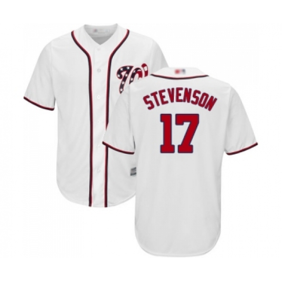 Men's Washington Nationals #17 Andrew Stevenson Replica White Home Cool Base Baseball Jersey - Ujersey