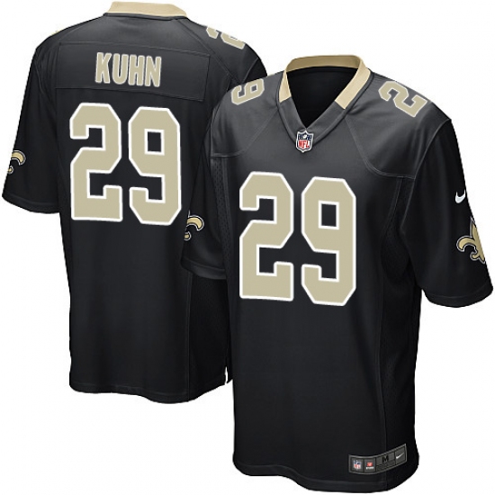 Men's Nike New Orleans Saints #29 John Kuhn Game Black Team Color NFL Jersey - Ujersey