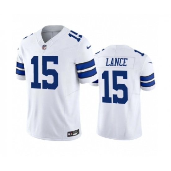 Men's Nike Dallas Cowboys #15 Trey Lance White 2023 F.U.S.E. Limited Stitched Football Jersey - Ujersey