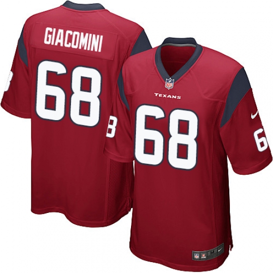 Men's Nike Houston Texans #68 Breno Giacomini Game Red Alternate NFL Jersey