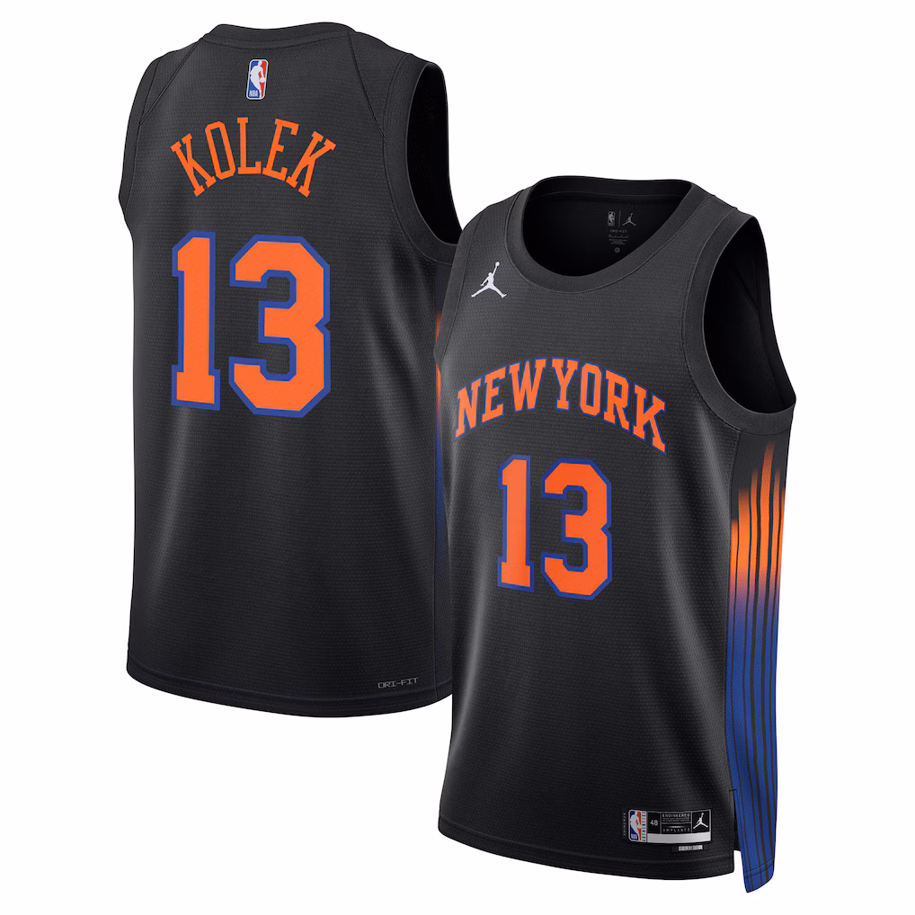 Unisex New York Knicks Tyler Kolek Jordan Brand Black Swingman Jersey - Statement Edition