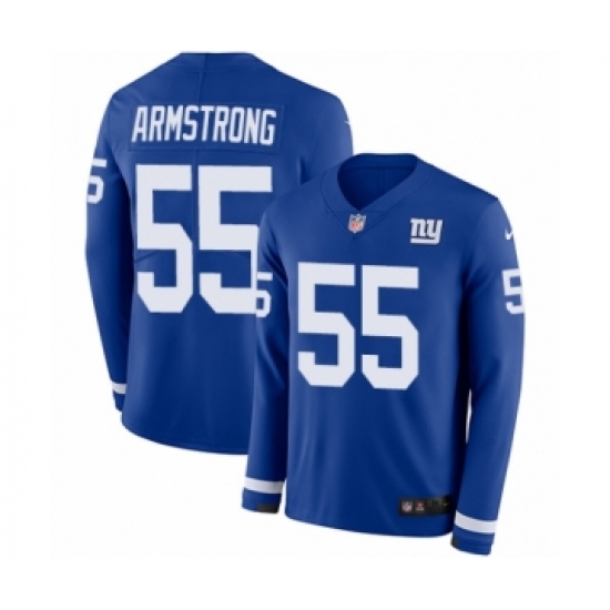Youth Nike New York Giants #55 Ray-Ray Armstrong Limited Royal Blue Therma Long Sleeve NFL Jersey - Ujersey