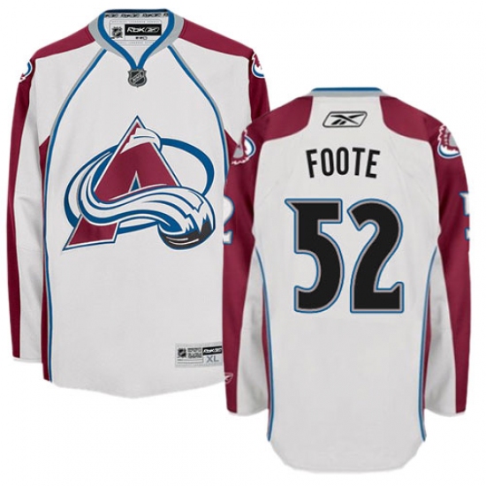 Men's Reebok Colorado Avalanche #52 Adam Foote Authentic White Away NHL Jersey - Ujersey