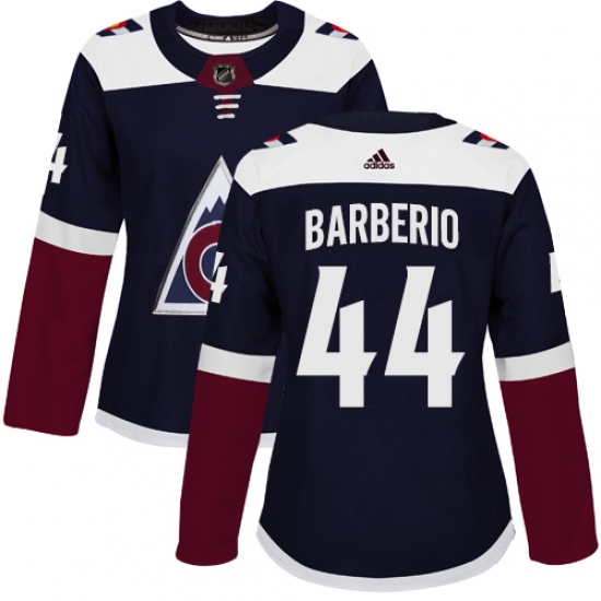 Women's Adidas Colorado Avalanche #44 Mark Barberio Authentic Navy Blue Alternate NHL Jersey