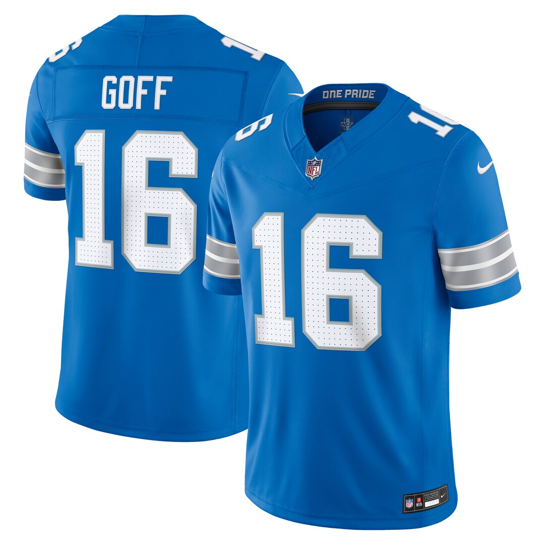 Men's Detroit Lions Jared Goff Nike Blue Team Vapor F.U.S.E. Stitched Limited Jersey - Ujersey
