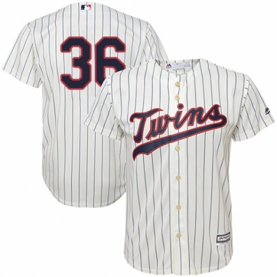 Youth Majestic Minnesota Twins #36 Robbie Grossman Authentic Cream Alternate Cool Base MLB Jersey - Ujersey