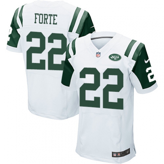 Men's Nike New York Jets #22 Matt Forte Elite White NFL Jersey - Ujersey