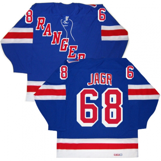 Men's CCM New York Rangers #68 Jaromir Jagr Premier Royal Blue New Throwback NHL Jersey