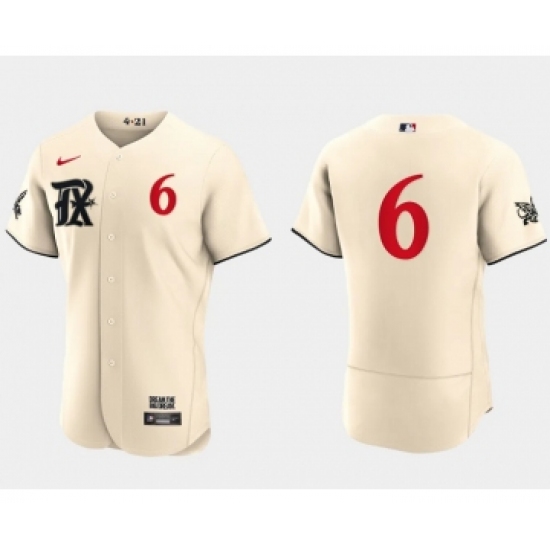 Men's Texas Rangers #6 Josh Jung Cream 2023 City Connect Flex Base Stitched Baseball Jersey - Ujersey