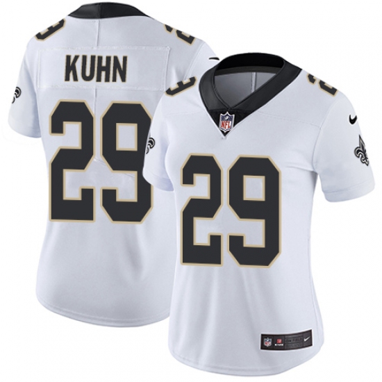 Women's Nike New Orleans Saints #29 John Kuhn Elite White NFL Jersey - Ujersey