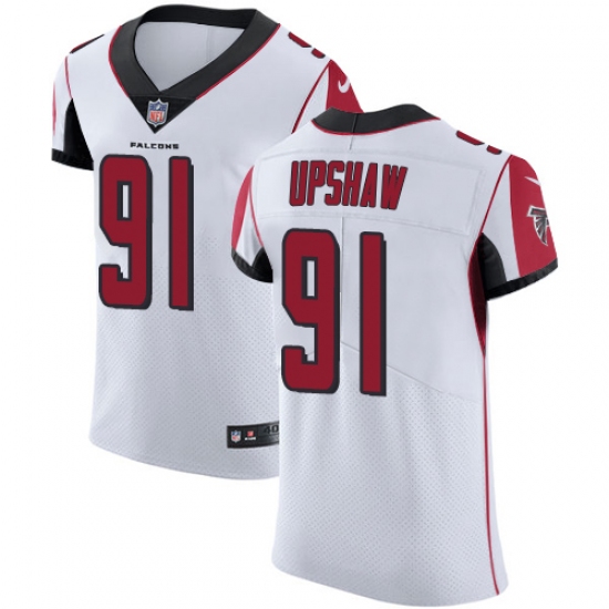Men's Nike Atlanta Falcons #91 Courtney Upshaw White Vapor Untouchable Elite Player NFL Jersey - Ujersey