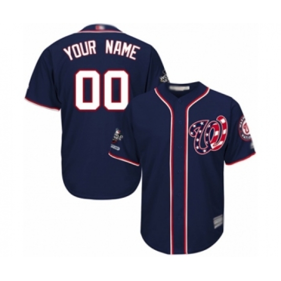 Youth Washington Nationals Customized Authentic Navy Blue Alternate 2 Cool Base 2019 World Series Champions Baseball Jersey - Ujersey