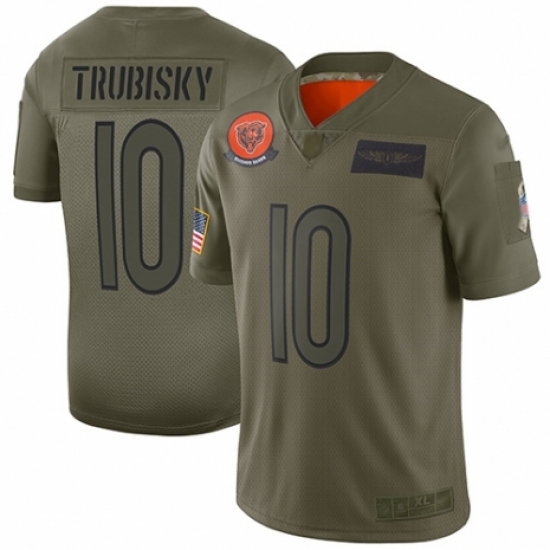 Women's Chicago Bears #10 Mitchell Trubisky Limited Camo 2019 Salute to Service Football Jersey - Ujersey