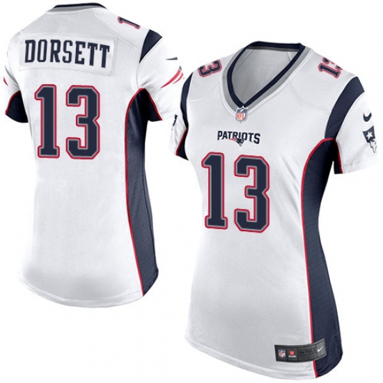 Women's Nike New England Patriots #13 Phillip Dorsett Game White NFL Jersey - Ujersey