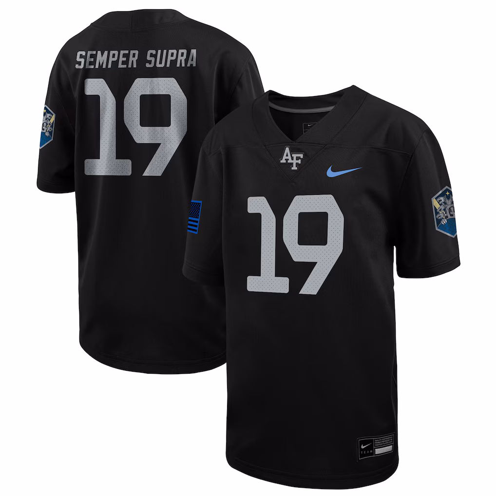 Youth Nike #1 Black Air Force Falcons Alternate Space Force Rivalry Untouchable Jersey