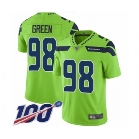 Youth Seattle Seahawks #98 Rasheem Green Limited Green Rush Vapor Untouchable 100th Season Football Jersey - Ujersey
