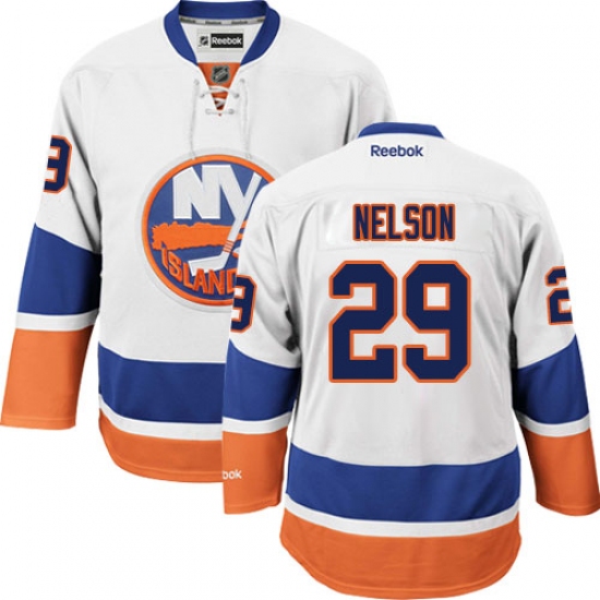 Youth Reebok New York Islanders #29 Brock Nelson Authentic White Away NHL Jersey - Ujersey