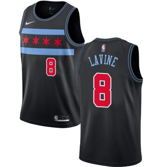 Women's Nike Chicago Bulls #8 Zach LaVine Swingman Black NBA Jersey - City Edition - Ujersey