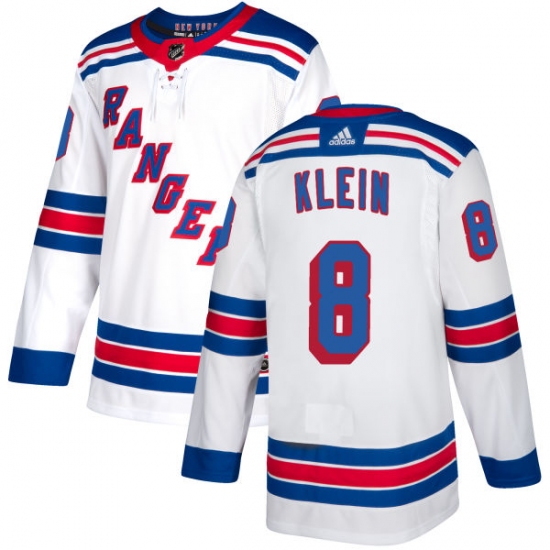 Women's Reebok New York Rangers #8 Kevin Klein Authentic White Away NHL Jersey - Ujersey