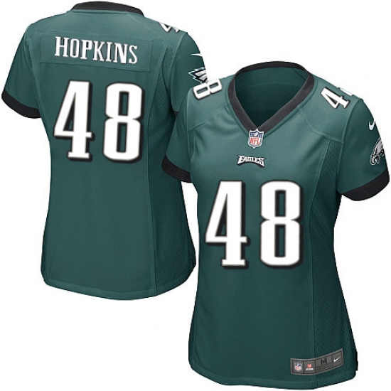 Women's Nike Philadelphia Eagles #48 Wes Hopkins Game Midnight Green Team Color NFL Jersey - Ujersey
