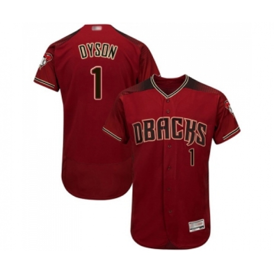 Men's Arizona Diamondbacks #1 Jarrod Dyson Red Alternate Authentic Collection Flex Base Baseball Jersey - Ujersey
