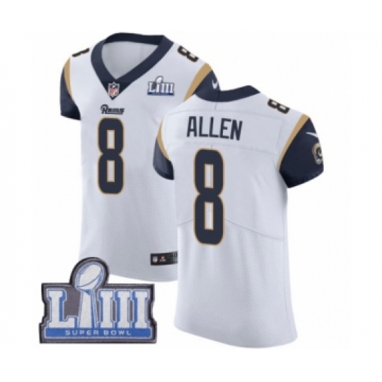Men's Nike Los Angeles Rams #8 Brandon Allen White Vapor Untouchable Elite Player Super Bowl LIII Bound NFL Jersey - Ujersey