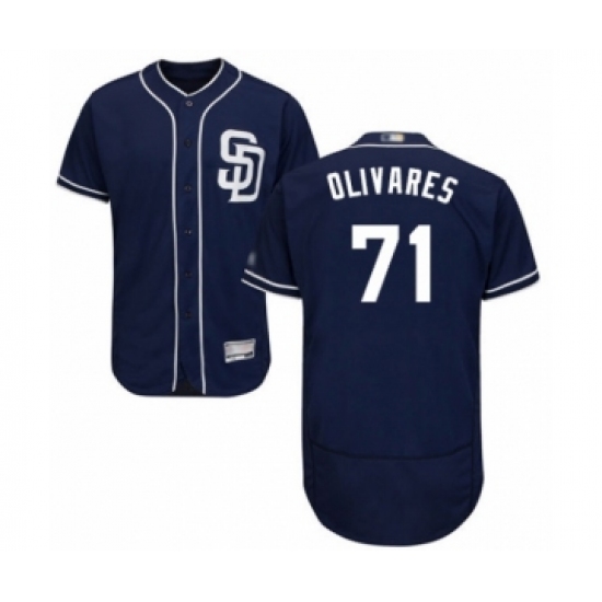 Men's San Diego Padres #71 Edward Olivares Navy Blue Alternate Flex Base Authentic Collection Baseball Player Jersey - Ujersey
