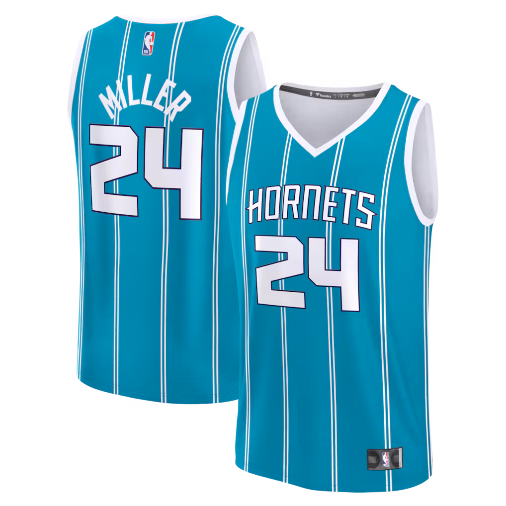 Youth Charlotte Hornets Brandon Miller Fanatics Teal Fast Break Replica Jersey - Icon Edition