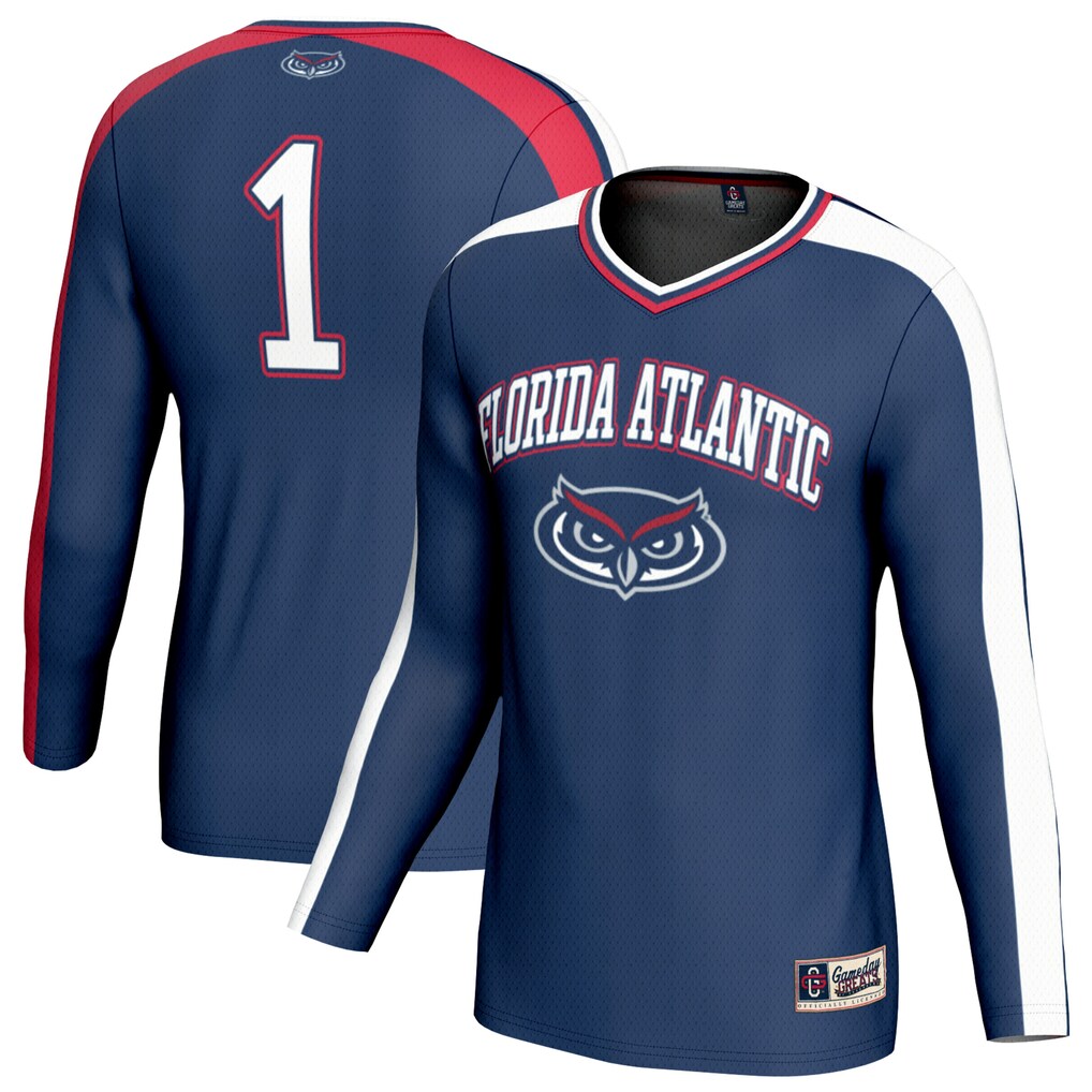 Youth GameDay Greats Navy #1 Florida Atlantic Owls Lightweight Collegiate Volleyball Fashion Jersey - U-jersey