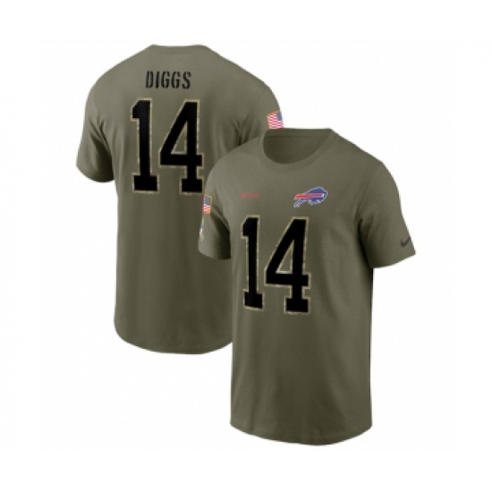 Men's Buffalo Bills #14 Stefon Diggs 2022 Olive Salute to Service T-Shirt - Ujersey