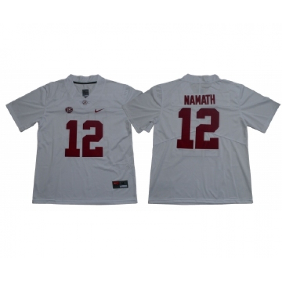 Alabama Crimson Tide 12 Joe Namath White Nike College Football Jersey - Ujersey
