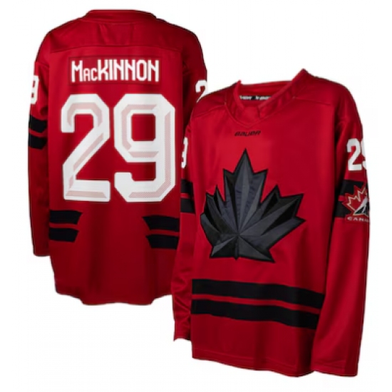 Youth Nathan MacKinnon #29 Red Hockey Canada 2026 Replica Jersey