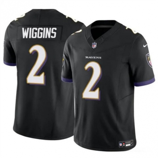 Men's Baltimore Ravens #2 Nate Wiggins Black 2024 Draft F.U.S.E. Vapor Limited Football Jersey - Ujersey