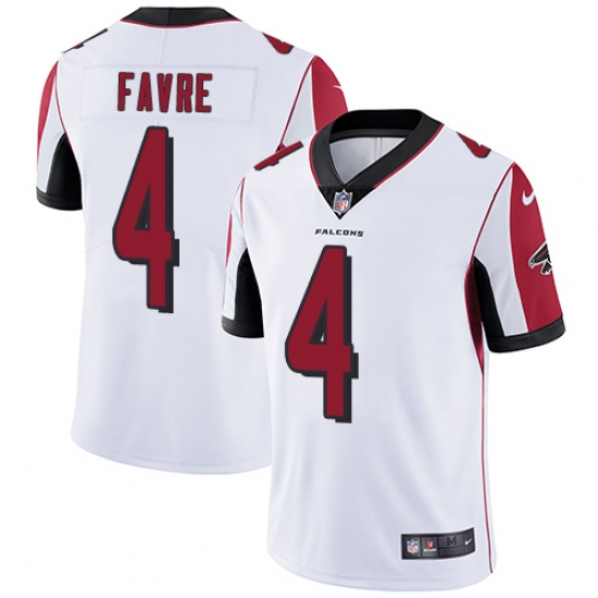 Youth Nike Atlanta Falcons #4 Brett Favre White Vapor Untouchable Limited Player NFL Jersey - Ujersey