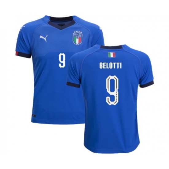 Italy #9 Belotti Home Kid Soccer Country Jersey