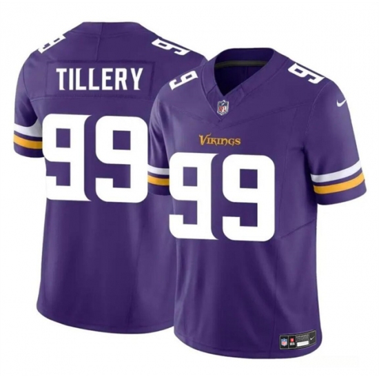 Men's Minnesota Vikings #99 Jerry Tillery Purple 2023 F.U.S.E. Vapor Untouchable Limited Football Stitched Jersey - Ujersey