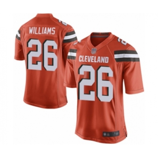 Men's Cleveland Browns #26 Greedy Williams Game Orange Alternate Football Jersey - Ujersey