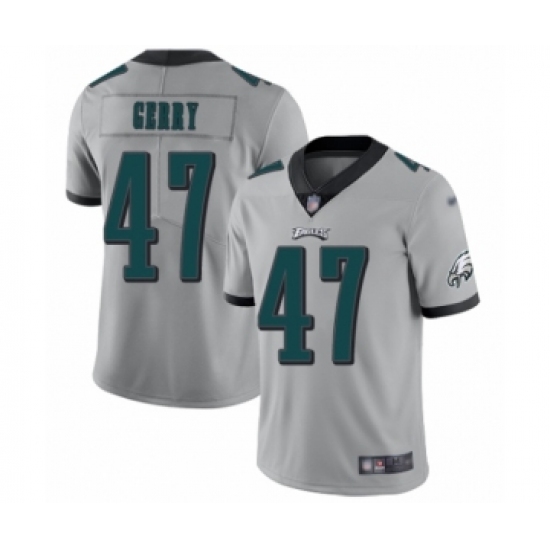 Women's Philadelphia Eagles #47 Nate Gerry Limited Silver Inverted Legend Football Jersey - Ujersey