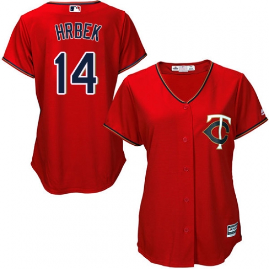 Women's Majestic Minnesota Twins #14 Kent Hrbek Authentic Scarlet Alternate Cool Base MLB Jersey - Ujersey
